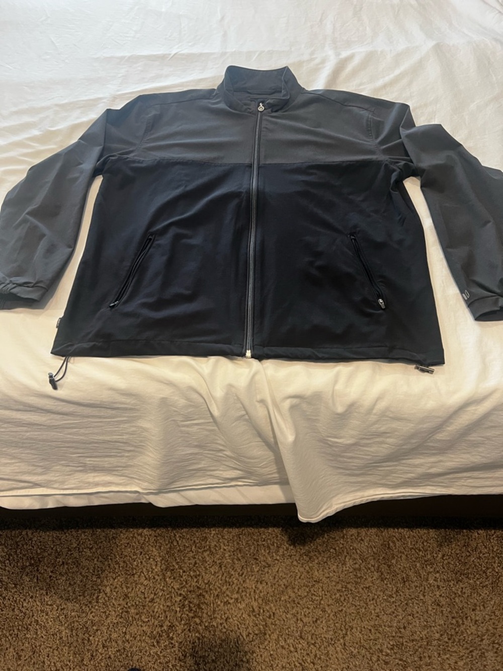 Linksoul Men's Black Full-Zip Windbreaker Jacket
